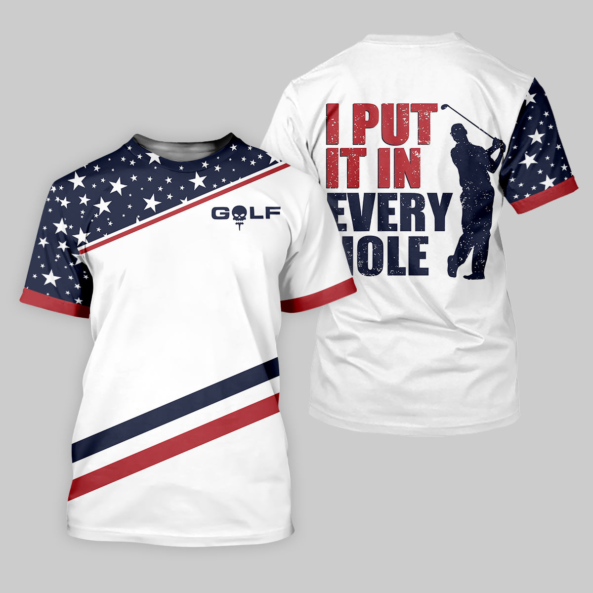 I Put It in Every Hole Mens Golf Polo Shirt, Mens Golf Gift, Funny Golf Shirt