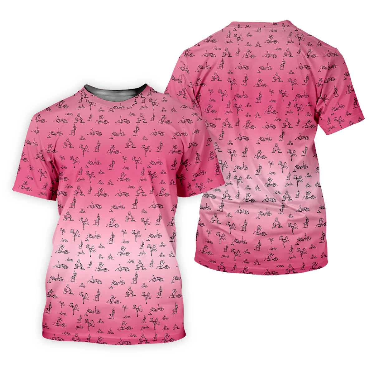 Funny Stickman Men's Pink Golf Polo, Unique Gift For Golfer, Golf Accessories For Men