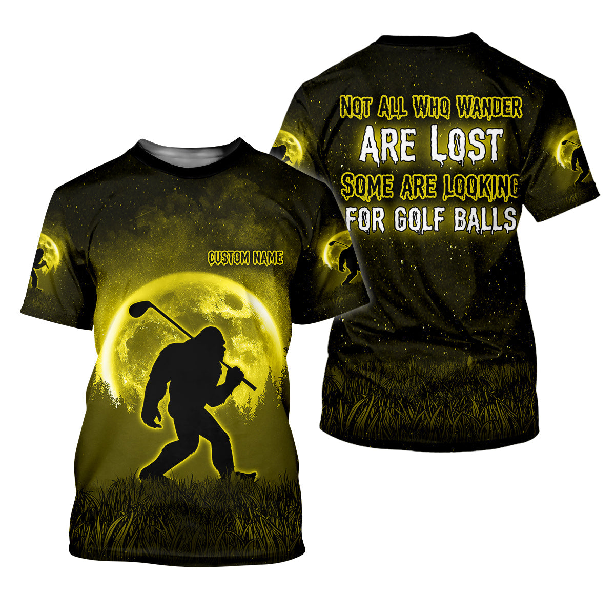 Custom Bigfoot Golf Polo Shirt, Mens Golf Gift, Funny Golf Shirt, Golf Gift For Dad