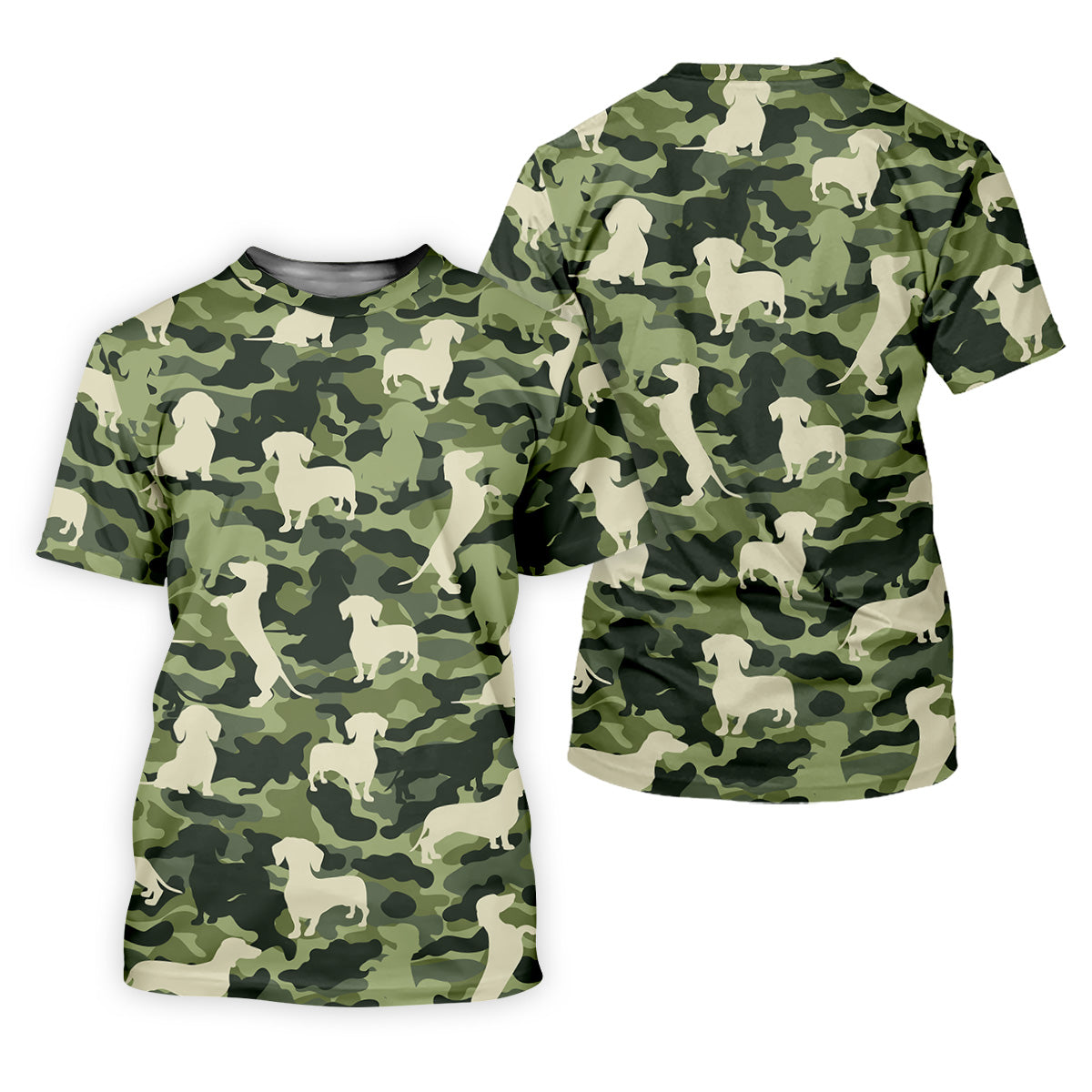 Funny Dachchunds Camo Men's Golf Shirt, Dog Golf Shirt, Funny Golf Shirt, Men Golf Gift