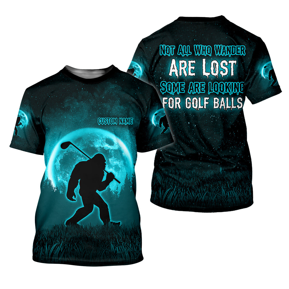 Custom Bigfoot Golf Polo Shirt, Mens Golf Gift, Funny Golf Shirt, Golf Gift For Dad