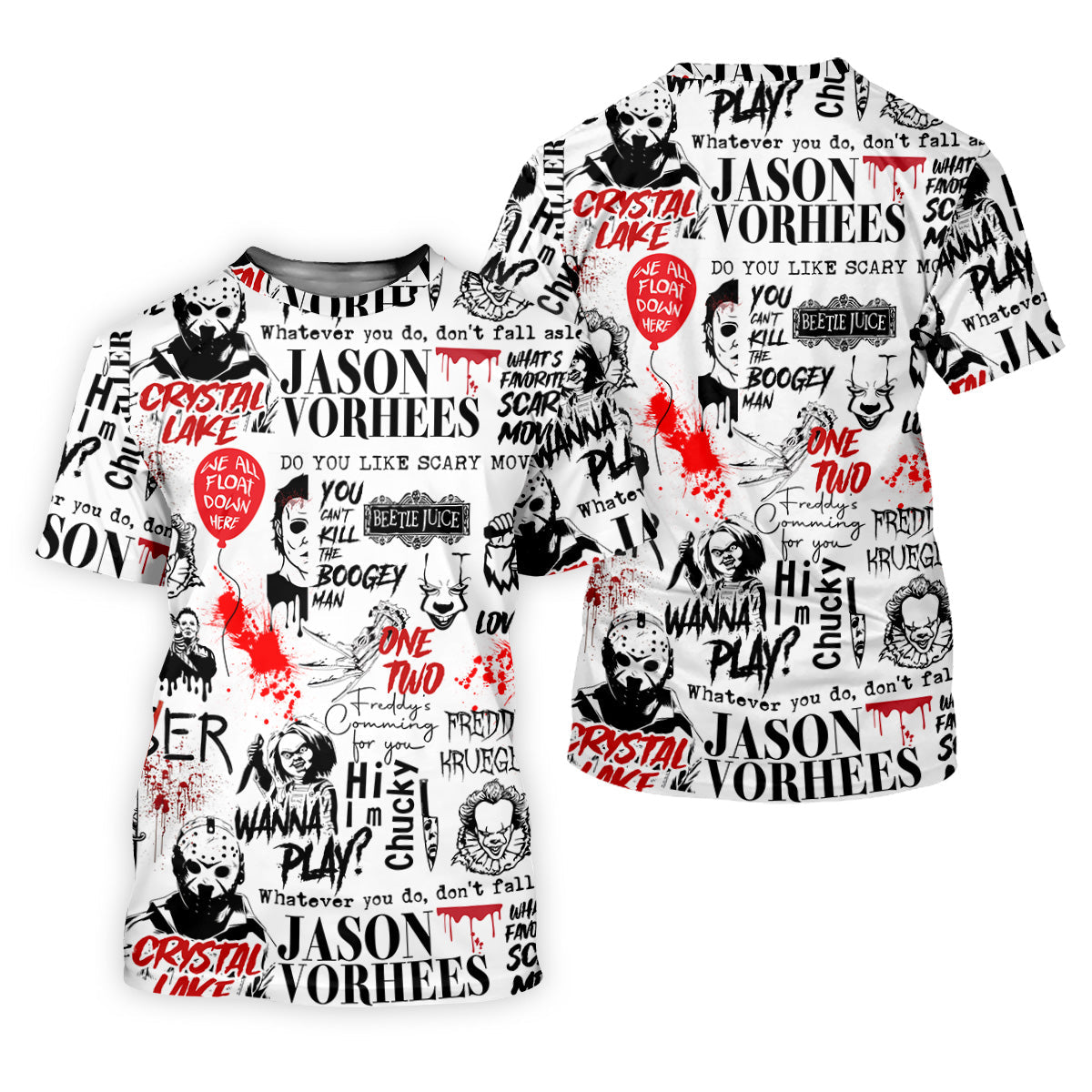 Never Stop Dreaming Halloween Golf Shirt, Mens Funny Golf Shirts, Horror Movie Shirt