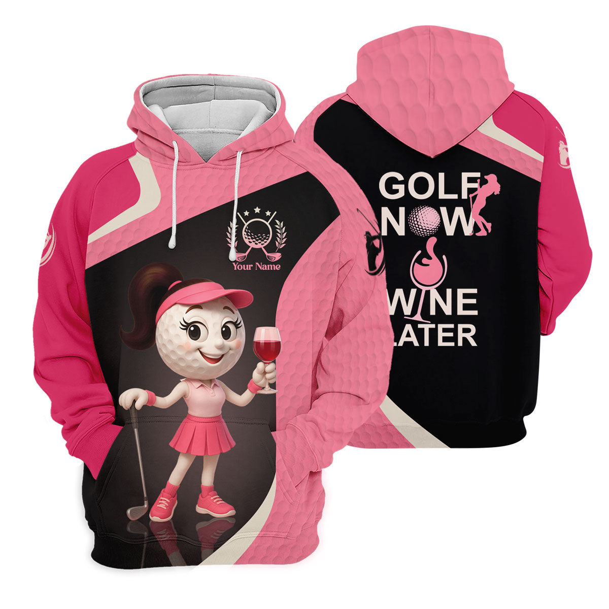 Golf Now Wine Later Funny Womens Golf Polo Shirt, Womens Golf Tops, Custom Ladies Golf Shirt