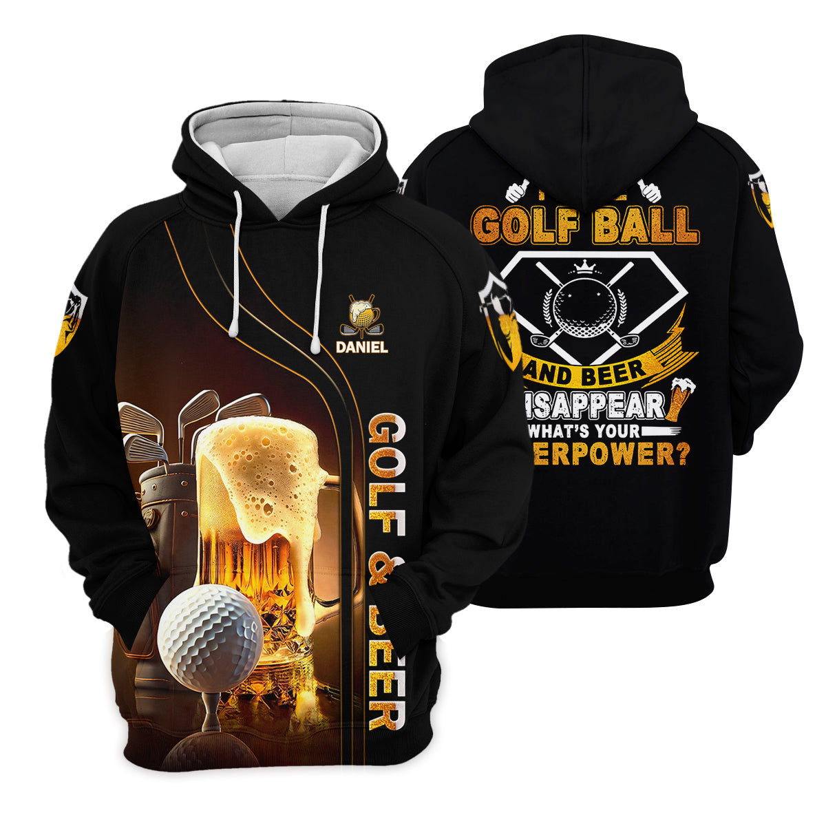 I Make Golf Ball And Beer Disappear Custom Golf Polo Shirt, Mens Golf Gift, Golf Lover Gift