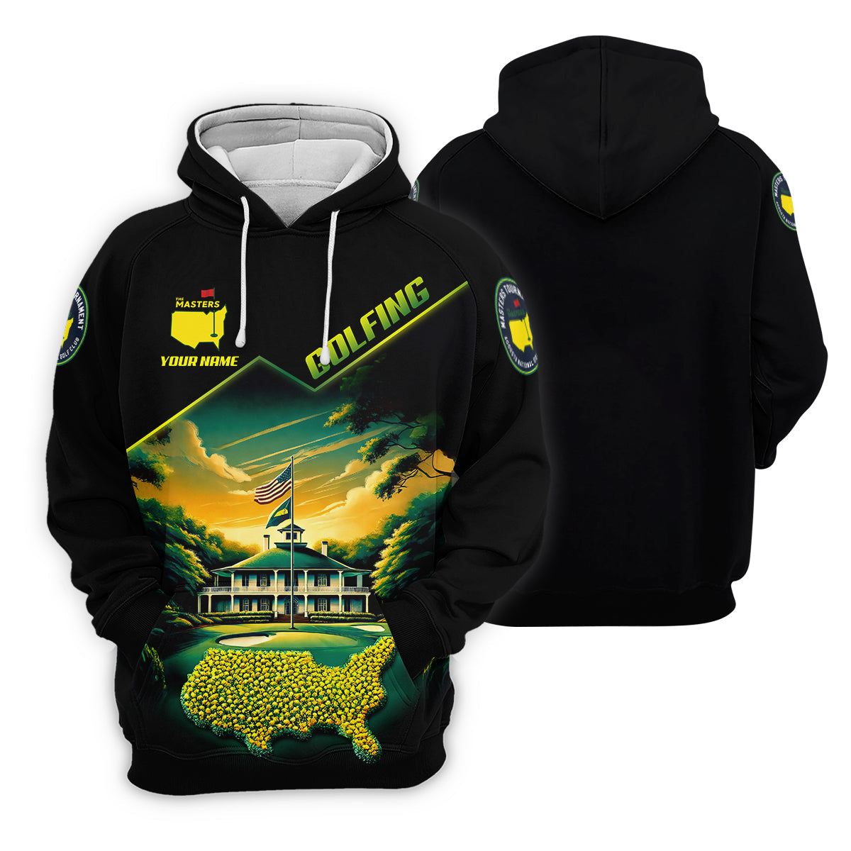 Custom Augusta Golf Course Polo Shirt, Golfing Apparel, Mens Golf Gift, Funny Golf Shirt