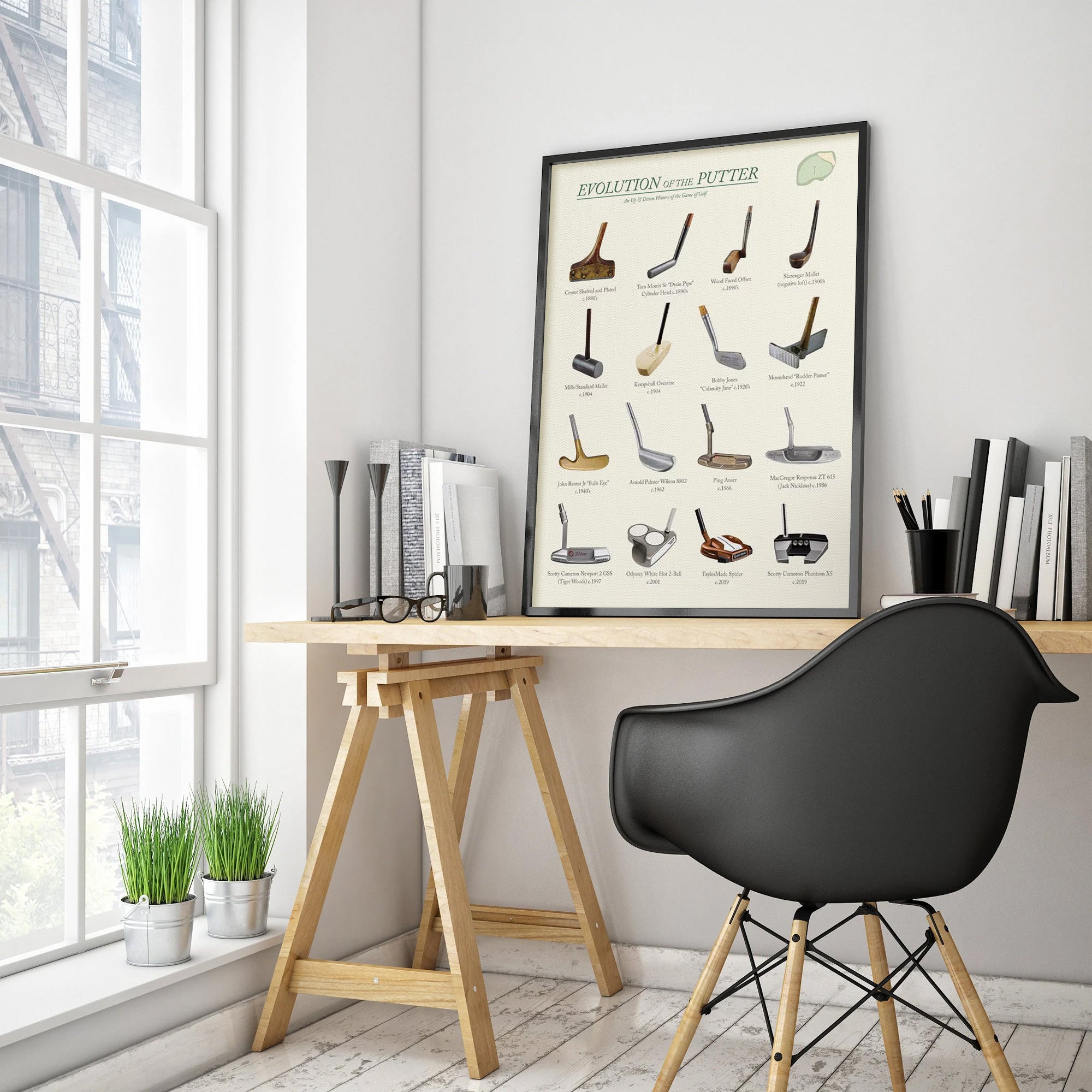 Evolution Of The Putter Golf Canvas, Golf Wall Art, Gift For Golfer