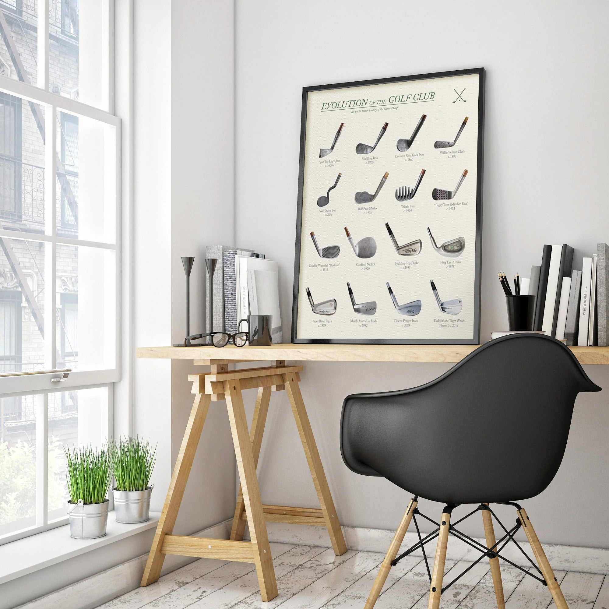 Evolution Of The Golf Club Canvas, Golf Wall Art, Gift For Golfer