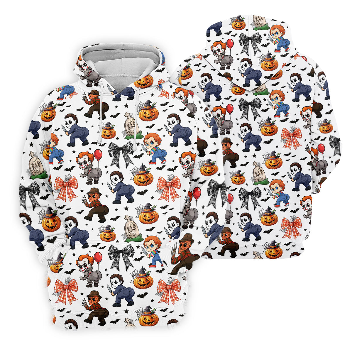 Funny Horror Character Men's Golf Shirt, Horror Movie Halloween Shirt, Halloween Golf Shirt, Men Golf Gift