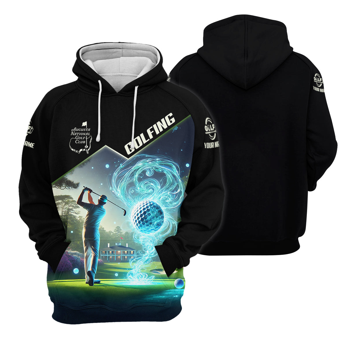 Augusta Golf Club Custom Men's Golf Polo Shirt, Golfing Apparel, Golf Gifts For Men