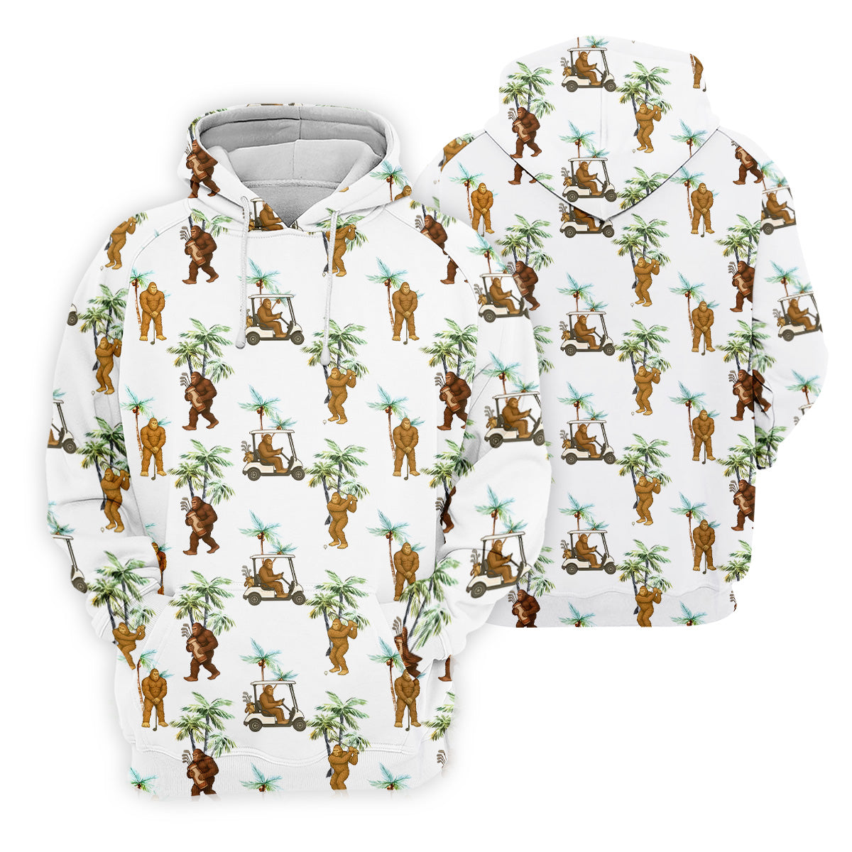 Bigfoot Golf Hawaiian Shirt, Tropical Golf Shirts, Fun Golf Shirts For Men, Golfing Apparel