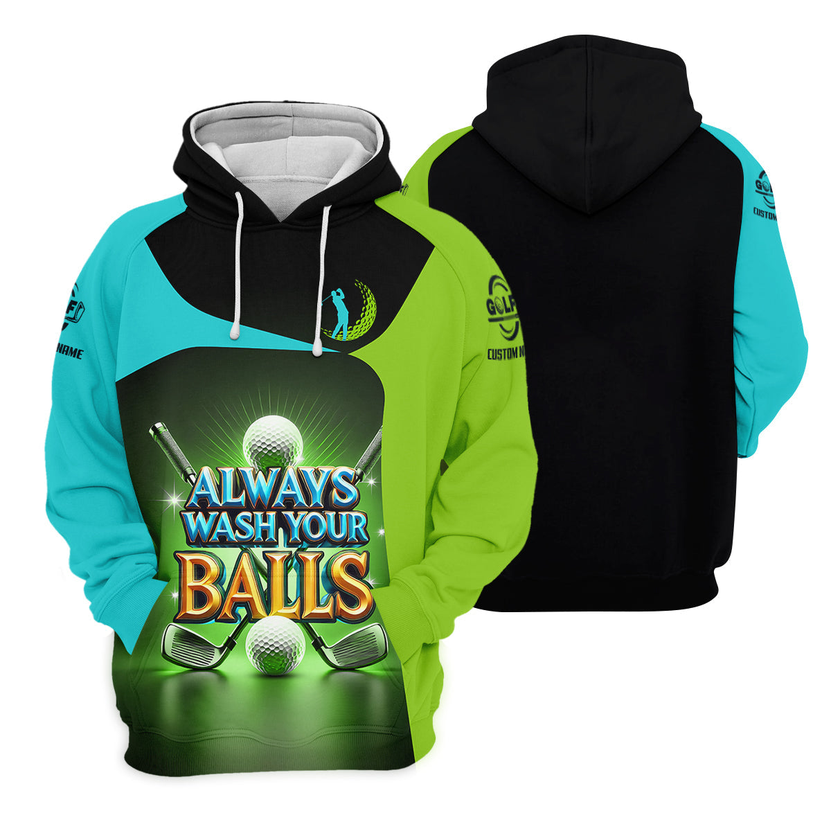 Always Wash Your Balls Custom Golf Polo Shirt, Funny Golf Shirt, Mens Golf Gift