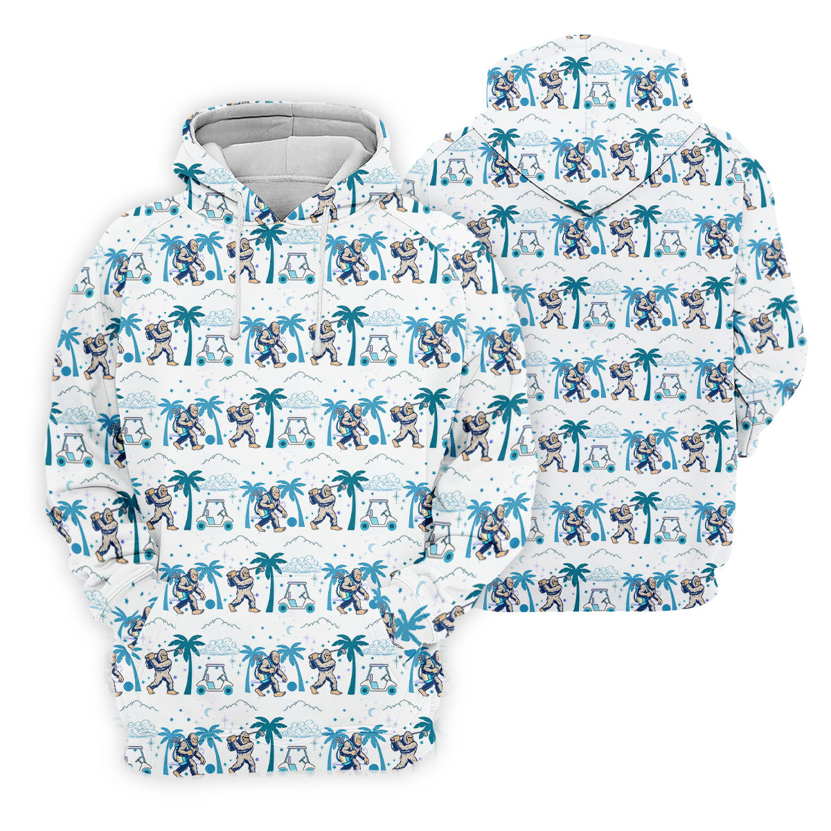 Funny Tropical Golf Cart Bigfoot Golf Shirt, Fun Golf Shirts For Men, Golf Accessories For Men