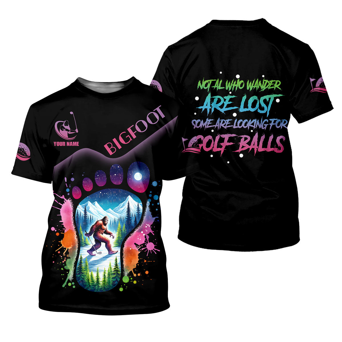 Funny Bigfoot Custom Womens Golf Polo Shirt, Ladies Golf Shirts, Golfing Apparel, Women Golf Gifts