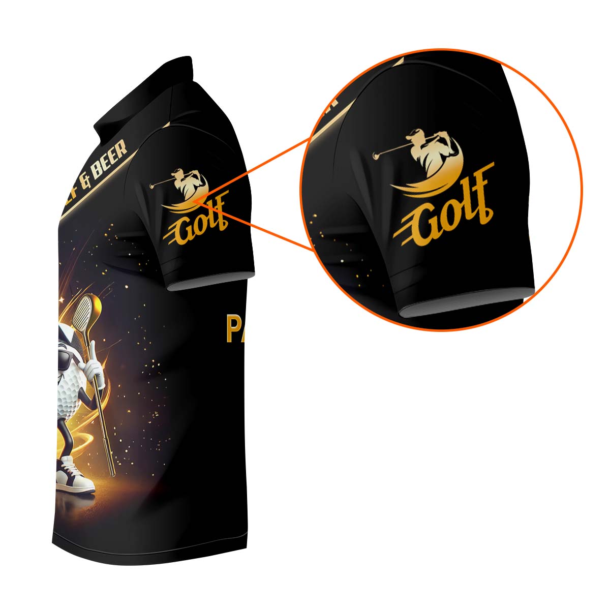 Golf And Beer Custom Men's Golf Polo Shirt, Funny Golf Apparel, Fun Golf Shirts For Men