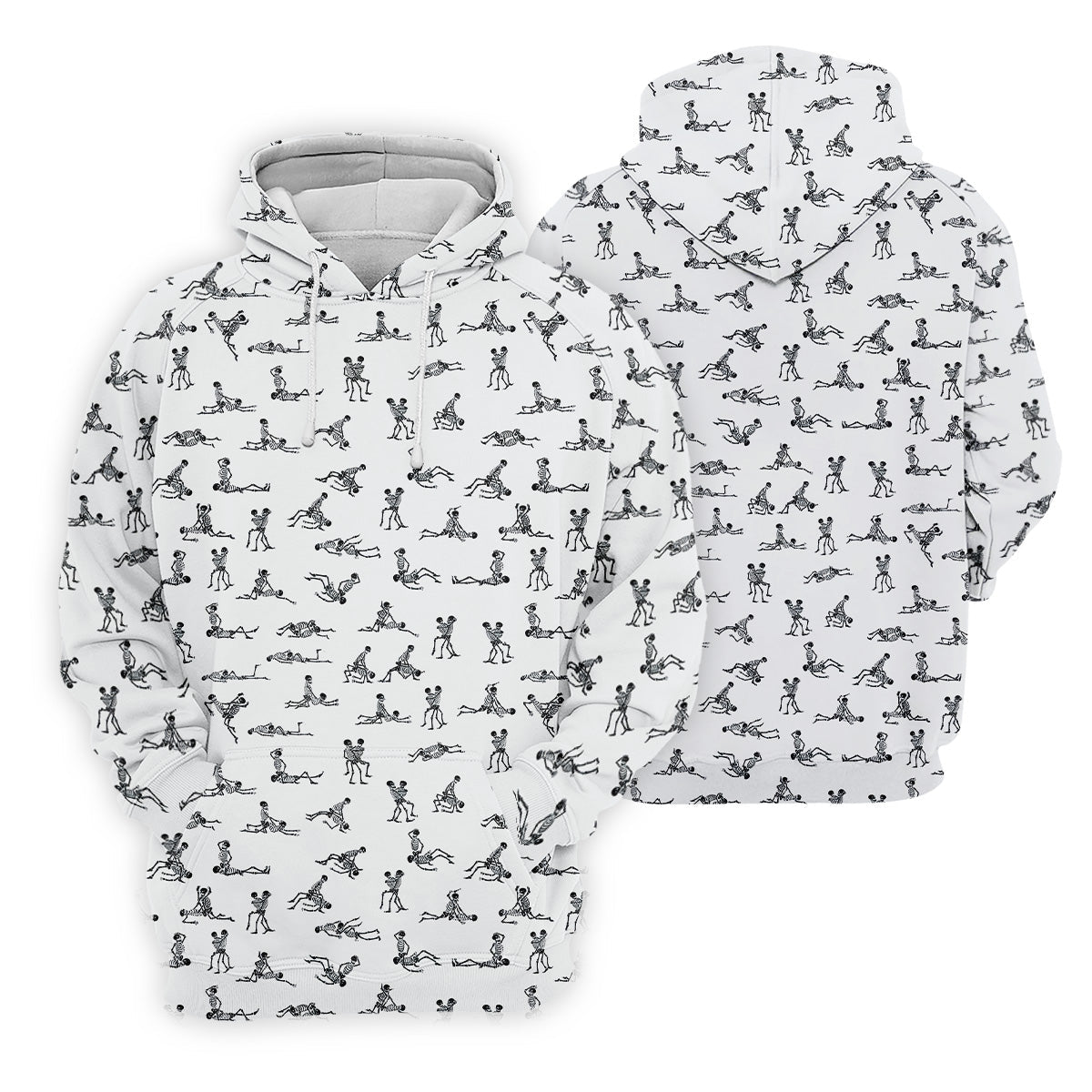 White Funny Skeleton Sex Position Golf Shirt, Halloween Gift Idea, Fun Golf Shirts For Men, Polo For Men