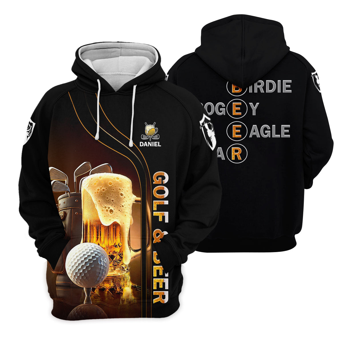 Golf And Beer Custom Long Sleeve Polo Golf Shirt, Funny Golf Shirt, Gift For Golfers