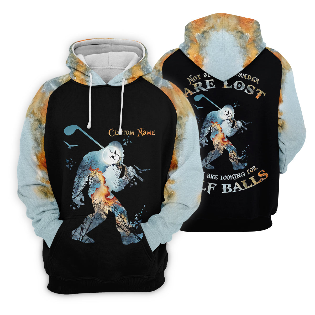 Not All Who Wander Are Lost Men's Golf Polo Shirt, Bigfoot Golf Shirt, Dad Golf Gift