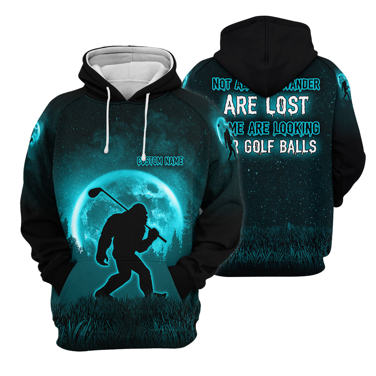 Custom Bigfoot Golf Polo Shirt, Mens Golf Gift, Funny Golf Shirt, Golf Gift For Dad