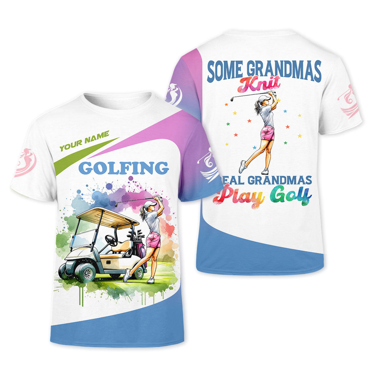 Some Grandmas Knit Real Grandmas Play Golf Funny Womens Golf Polo Shirt, Ladies Golf Shirt