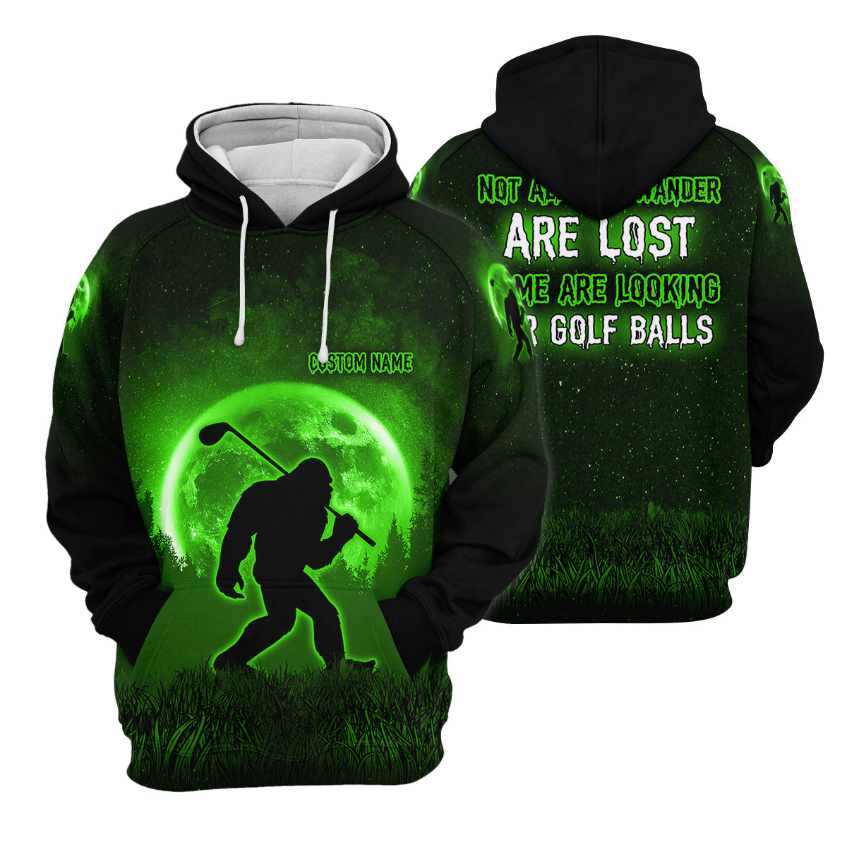Custom Bigfoot Golf Polo Shirt, Mens Golf Gift, Funny Golf Shirt, Golf Gift For Dad