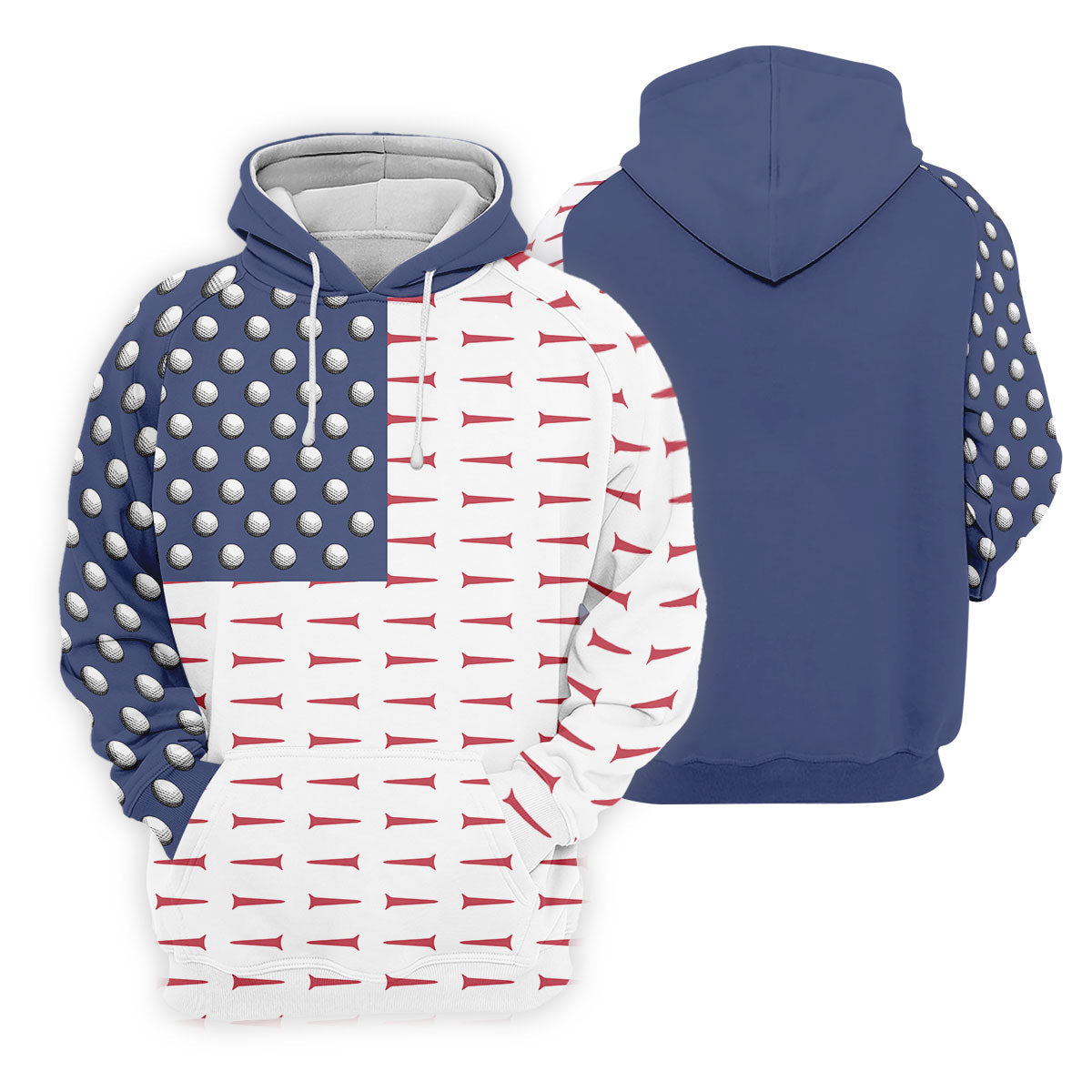 American Flag Men's Golf Polo Shirt, Men's 4th Of July Shirts, USA Golf Shirt, Gifts For Golfing Dad