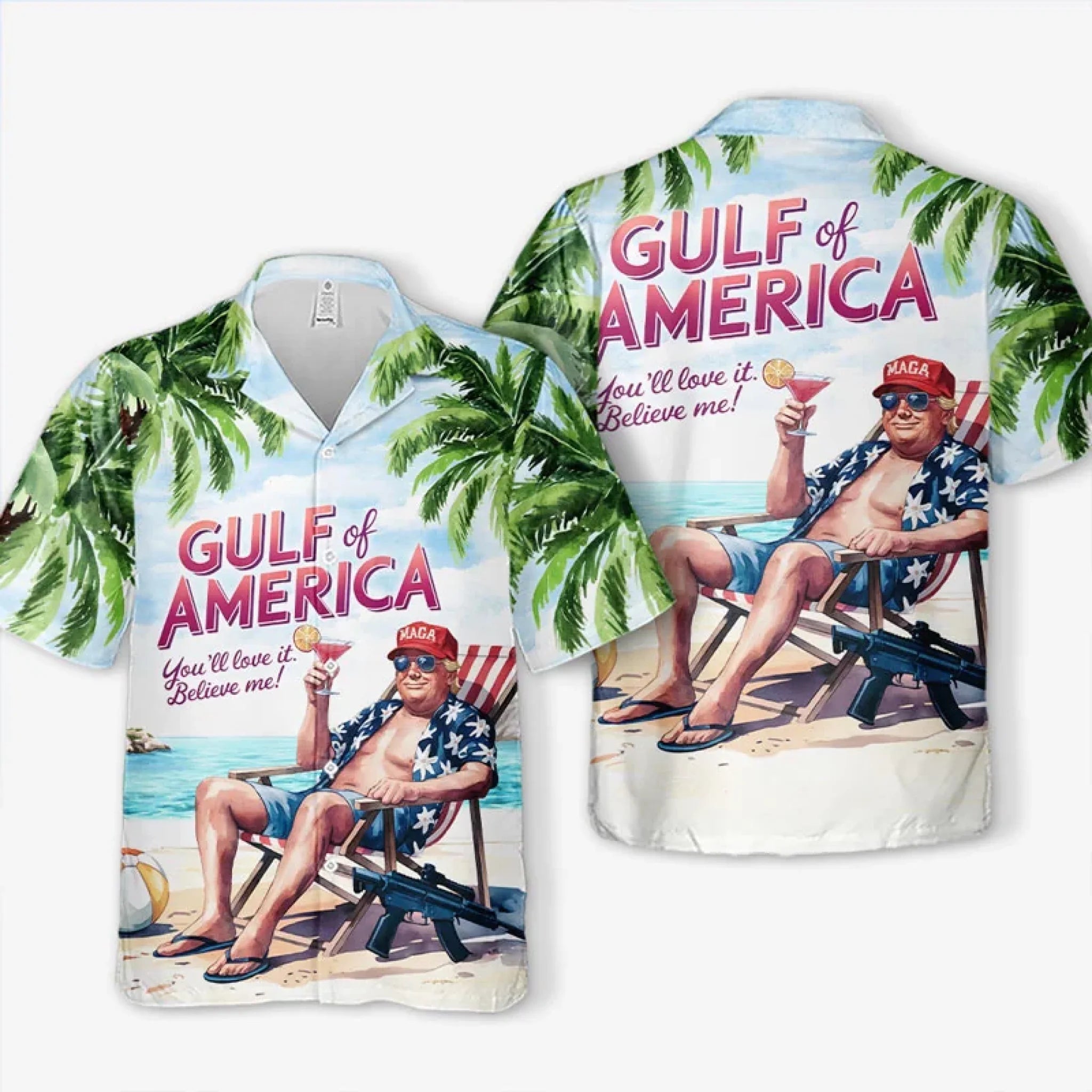 Gulf Of America Shirt, US Patriotic Pride Unisex Tropical Hawaiian Aloha Shirt, Summer Vacation
