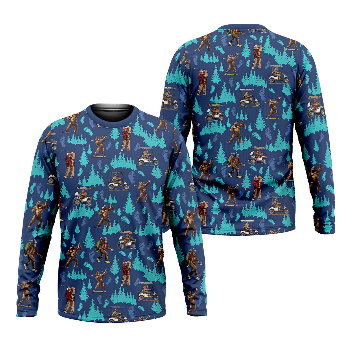 Bigfoot Sasquatch Custom Men's Golf Polo Shirt, Bigfoot Golf Shirt, Funny Golf Gifts