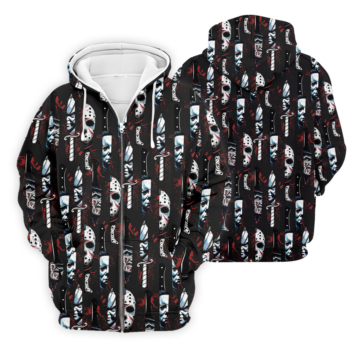 Horror Character Men's Golf Shirt, Horror Movie Shirt, Halloween Golf Shirt, Men Golf Gifts