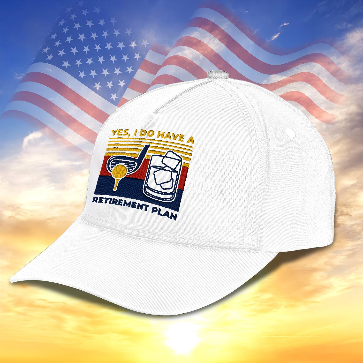 Yes, I Do Have A Retirement Plan Embroidered Baseball Cap, Funny Golf Hat, Dad Golf Gift