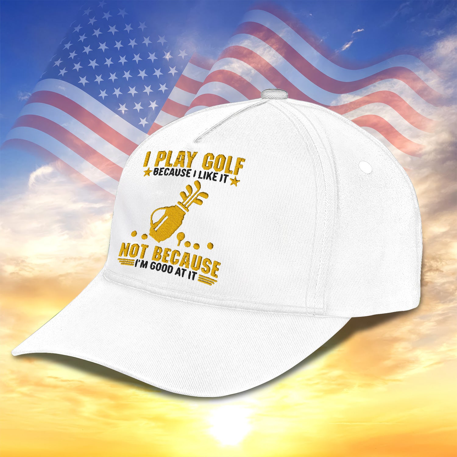 I Play Golf Because I Like It Embroidered Baseball Cap, Golf Hat, Dad Golf Gift