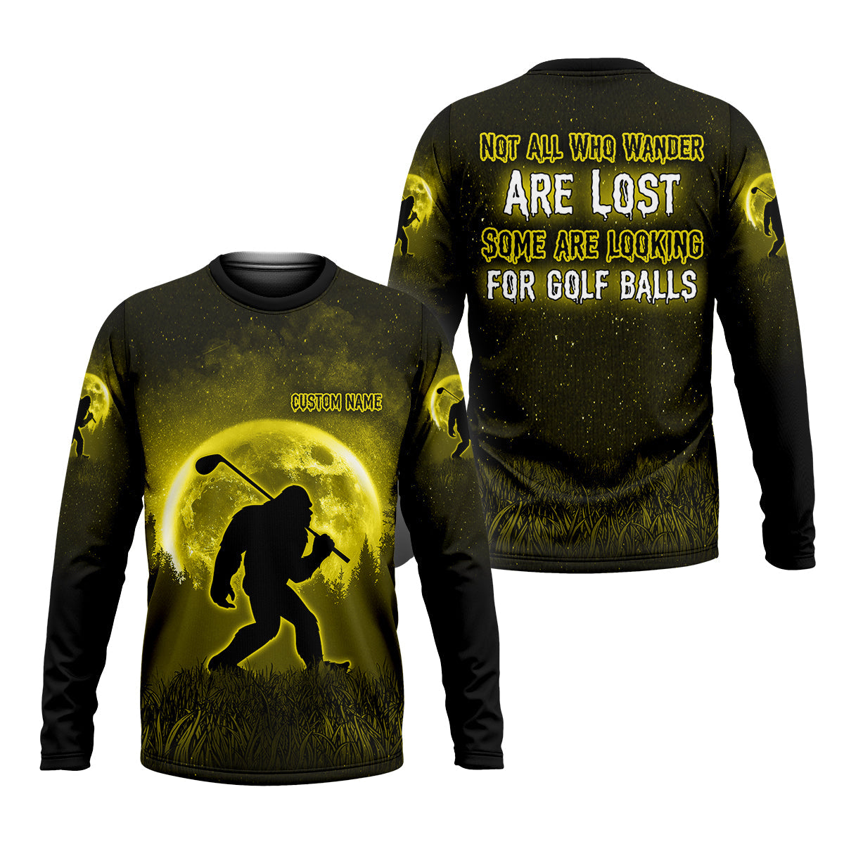 Custom Bigfoot Golf Polo Shirt, Mens Golf Gift, Funny Golf Shirt, Golf Gift For Dad
