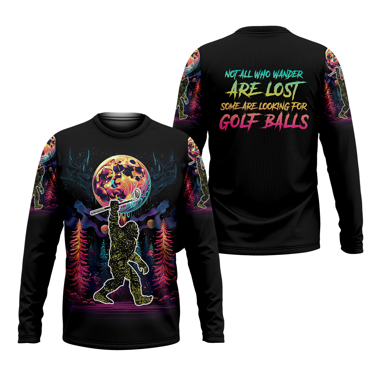 Not All Who Wander Are Lost Bigfoot Funny Mens Golf Polo Shirt, Funny Golf Shirt, Golf Gift For Him