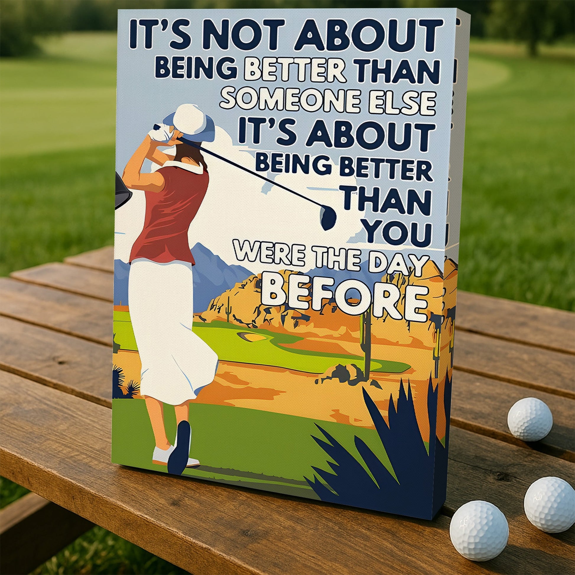 Being Better Than You Were The Day Before Canvas, Golf Wall Art, Gift For Golfers
