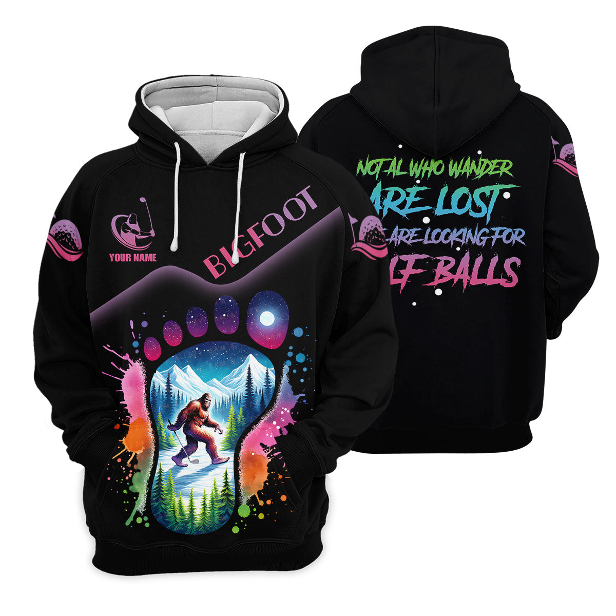 Funny Bigfoot Custom Womens Golf Polo Shirt, Ladies Golf Shirts, Golfing Apparel, Women Golf Gifts