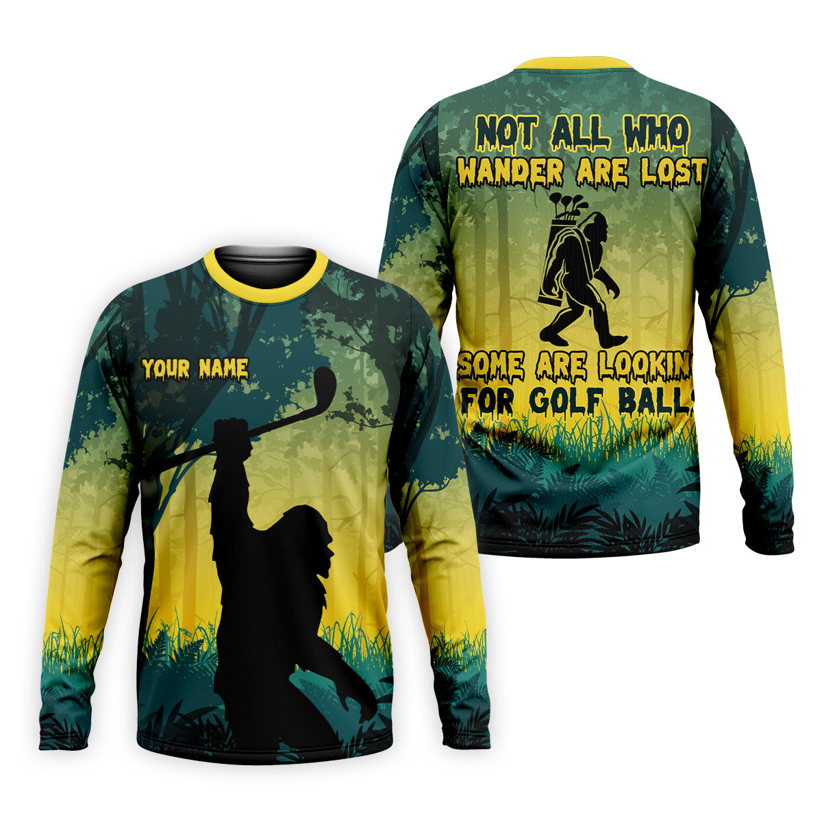 Bigfoot Men's Golf Polo Shirt, Dad Golf Gift, Mens Golf Gift, Funny Golf Shirt, Golf Gift Ideas For Him