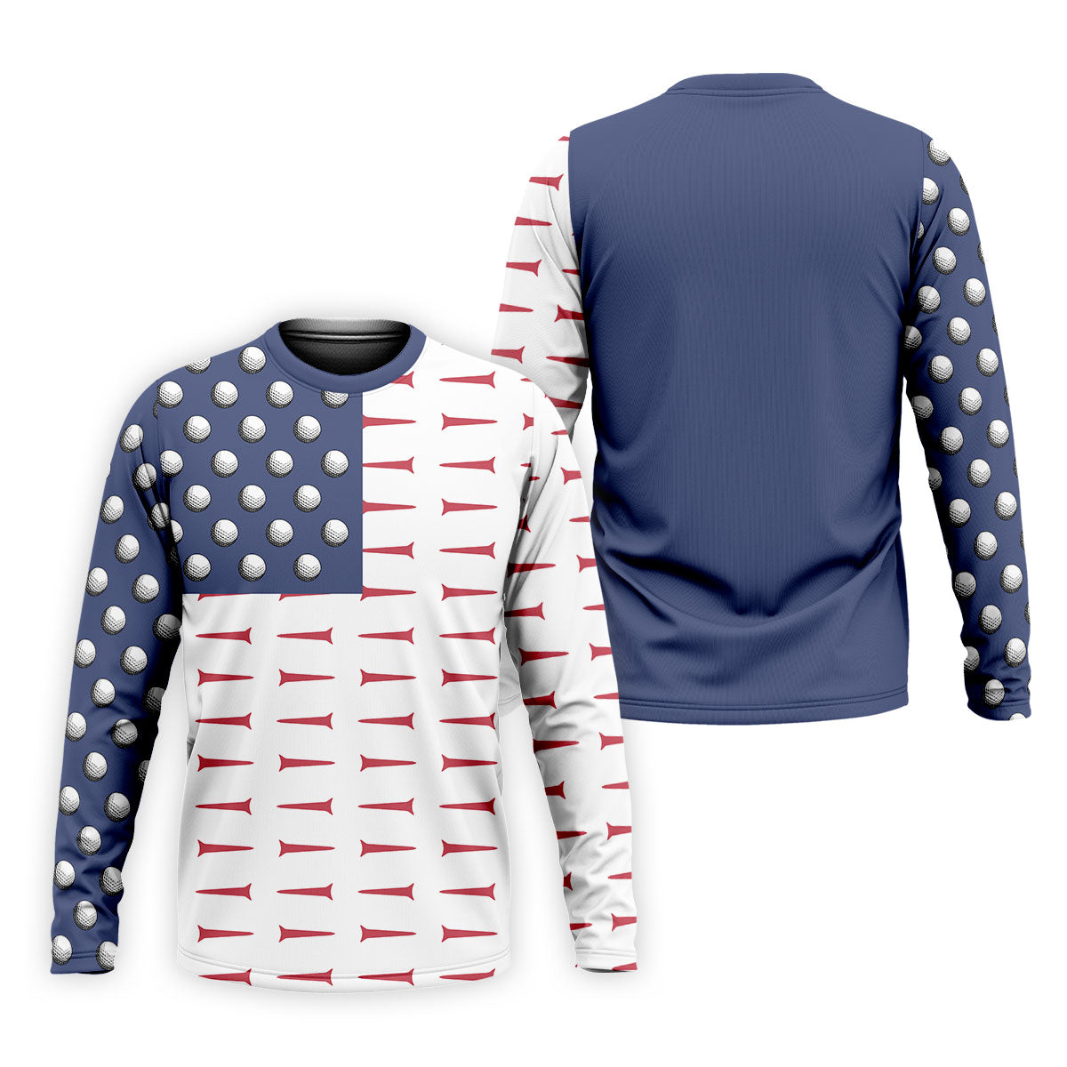 American Flag Men's Golf Polo Shirt, Men's 4th Of July Shirts, USA Golf Shirt, Gifts For Golfing Dad