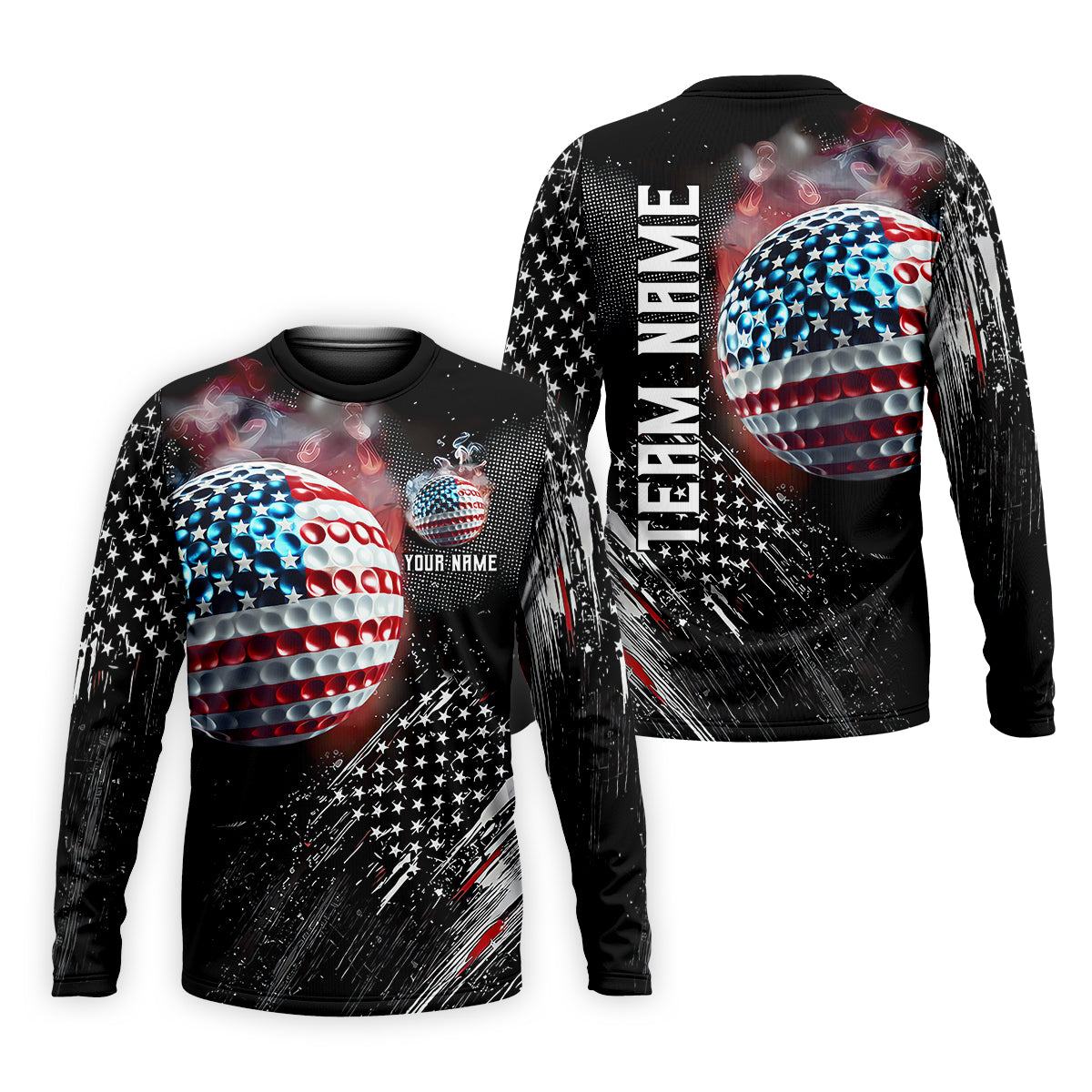 American Flag Ball Custom Golf Polo Shirt, Funny Golf Shirt, Dad Golf Gift