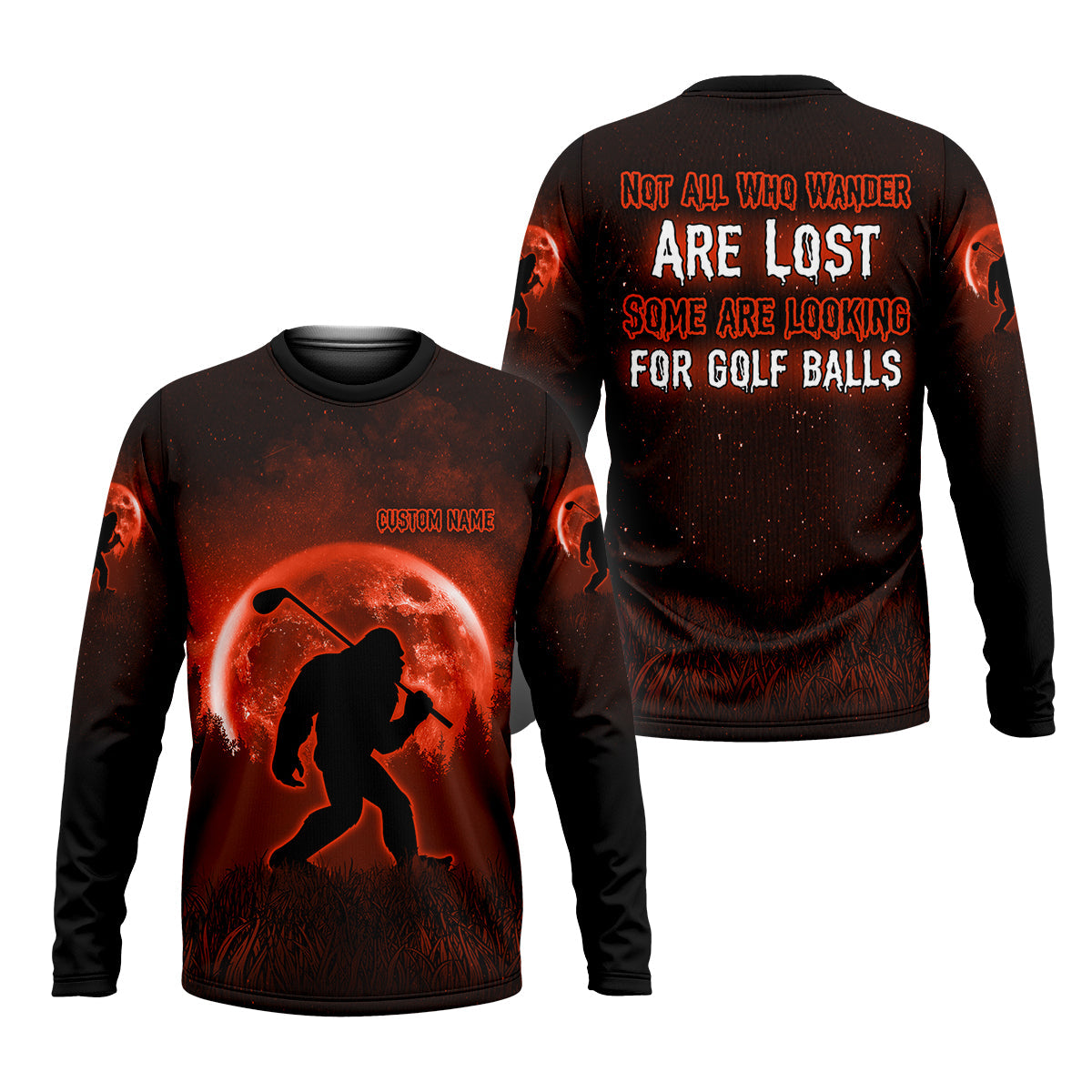 Custom Bigfoot Golf Polo Shirt, Mens Golf Gift, Funny Golf Shirt, Golf Gift For Dad