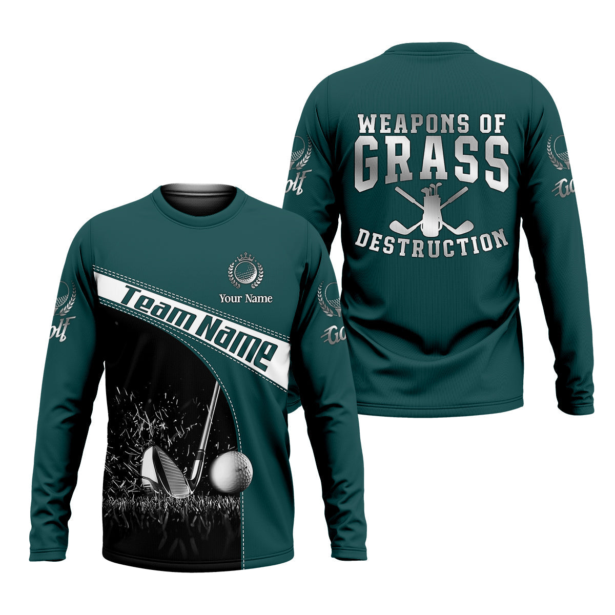 Weapons Of Grass Destruction Custom Men's Golf Polo Shirt, Funny Golf Shirt, Dad Golf Gift