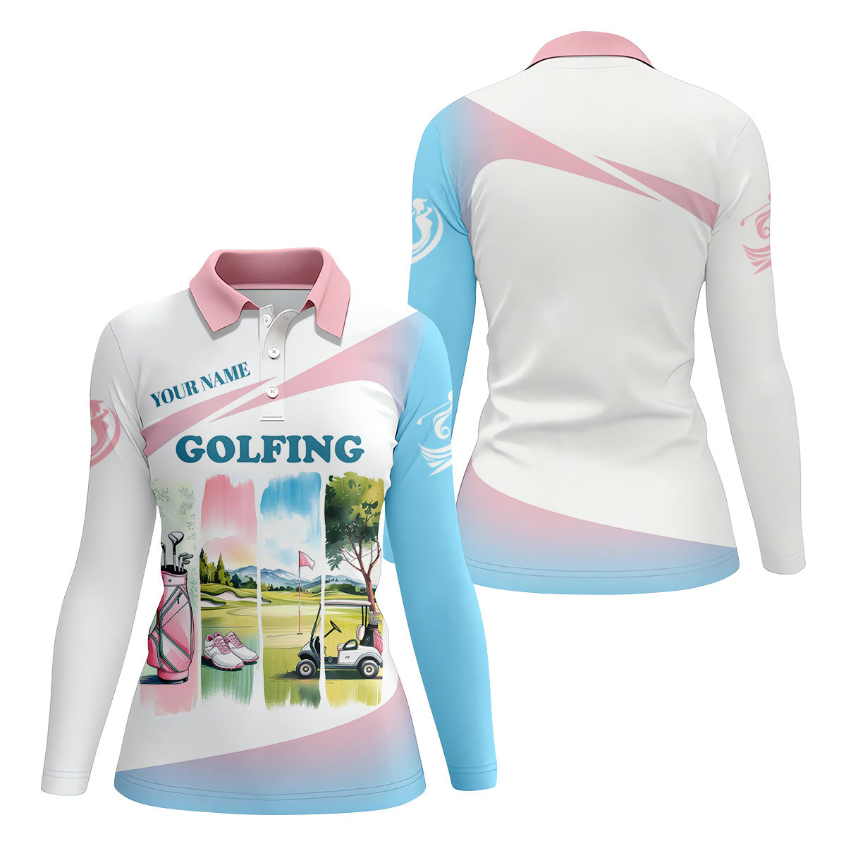 Watercolor Funny Womens Golf Polo Shirt, Ladies Golf Shirt, Mothers Day Gifts
