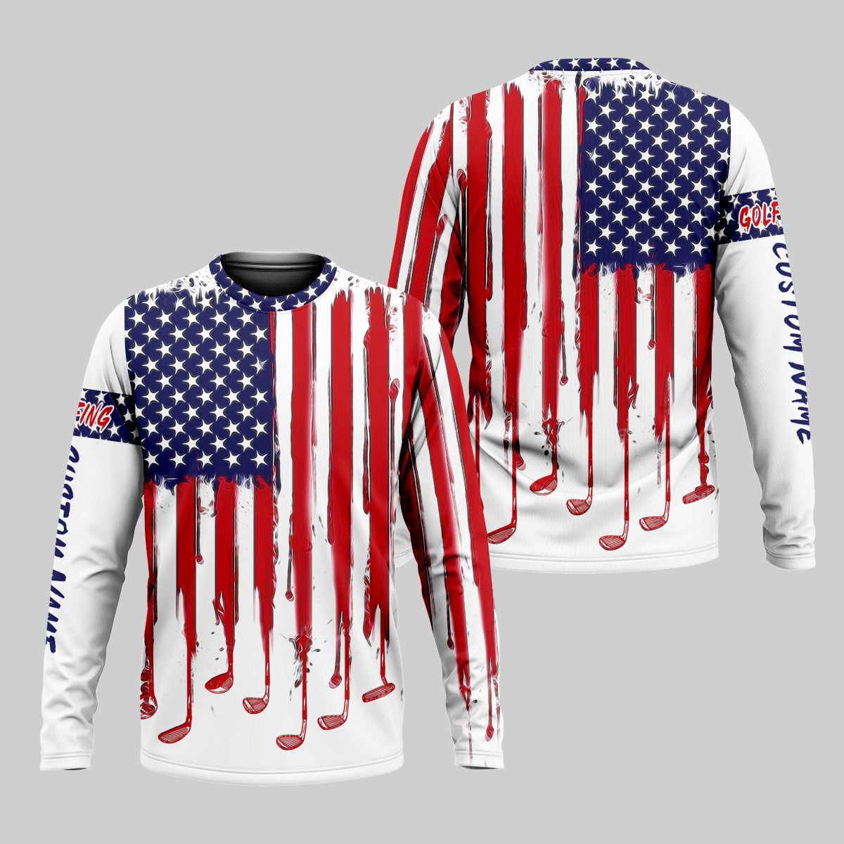 American Flag Custom Golf Polo Shirt, US Patriotic Pride Unisex Tropical Hawaiian Aloha Shirt, Summer Vacation