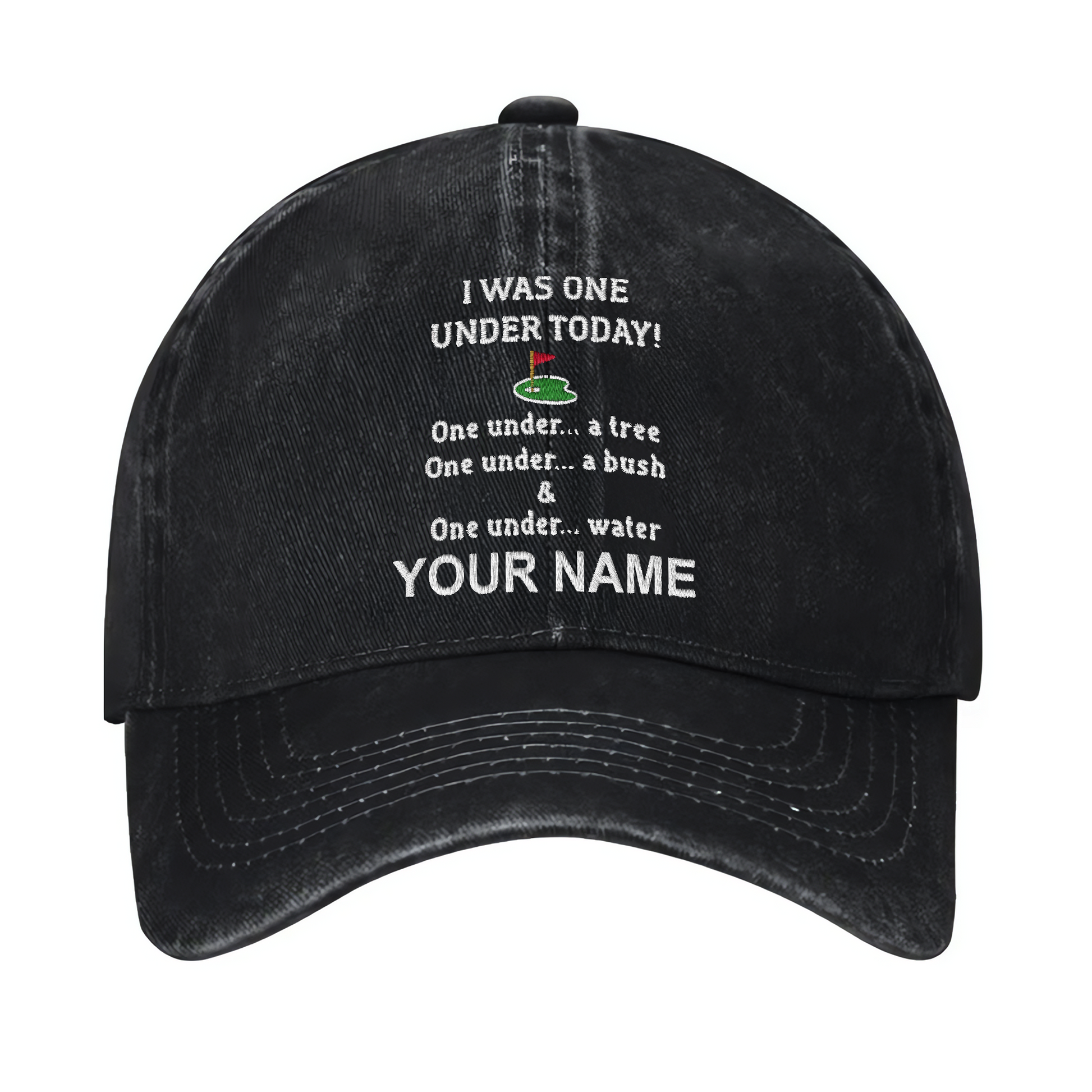 I Was One Under Today Custom Embroidered Baseball Cap, Funny Golf Hat, Dad Golf Gift
