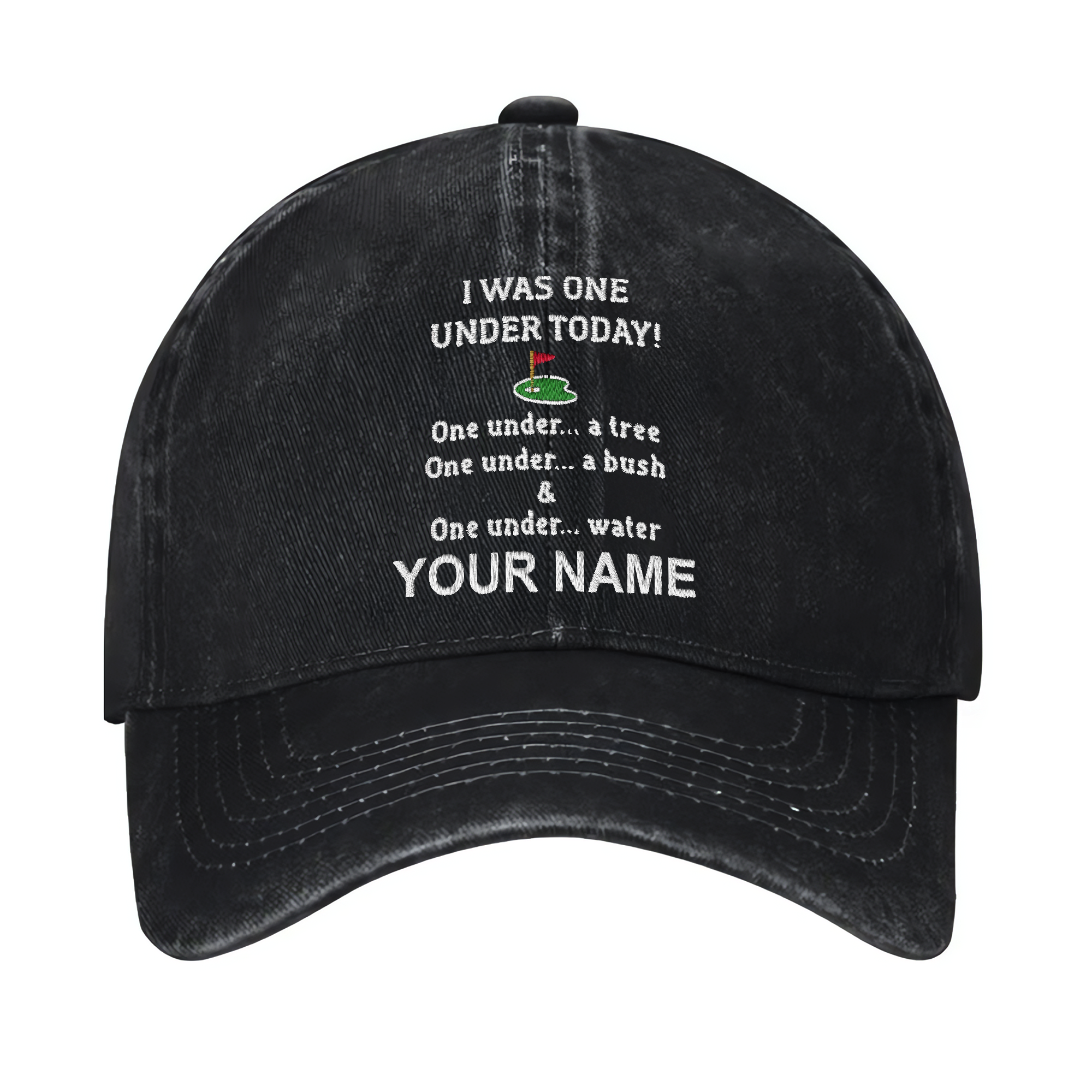 I Was One Under Today Custom Embroidered Baseball Cap, Funny Golf Hat, Dad Golf Gift