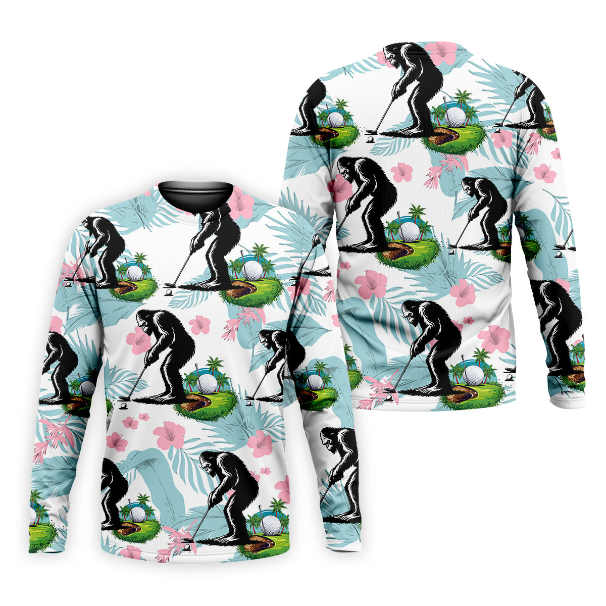 Bigfoot Shirt, Sasquatch Golf Shirt, Hawaiian Golf Shirts, Matching Golf Shirts, Golf Shirts For Men