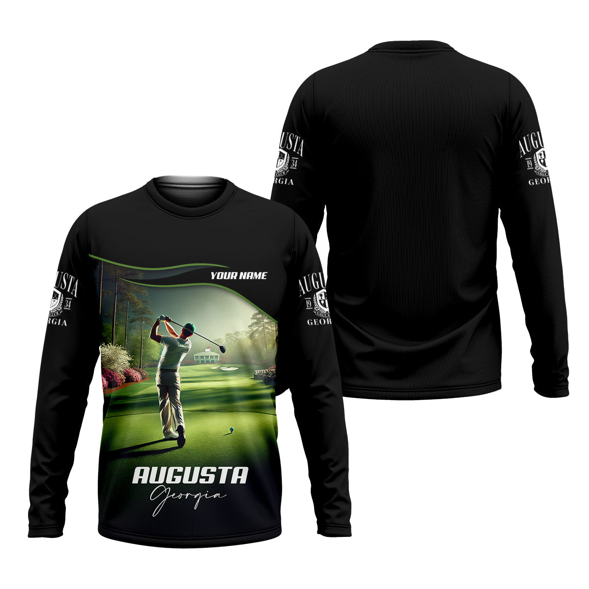 Augusta Georgia Custom Men's Golf Polo Shirt, Funny Golf Shirt, Gift For Golfers