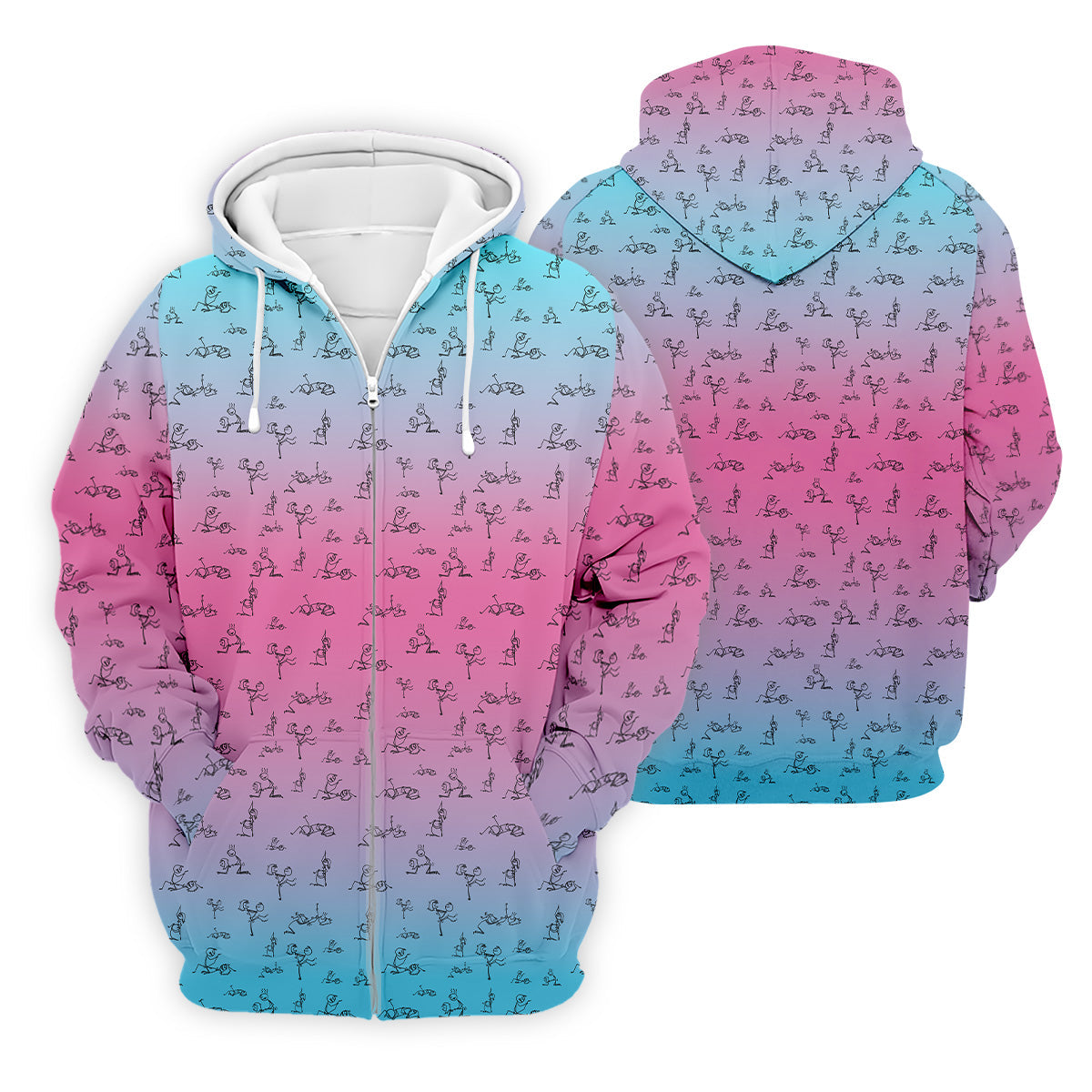 Stick Figure Couple Pink Blue Fun Men's Golf Polos, Unique Gift For Golfer, Polo For Men