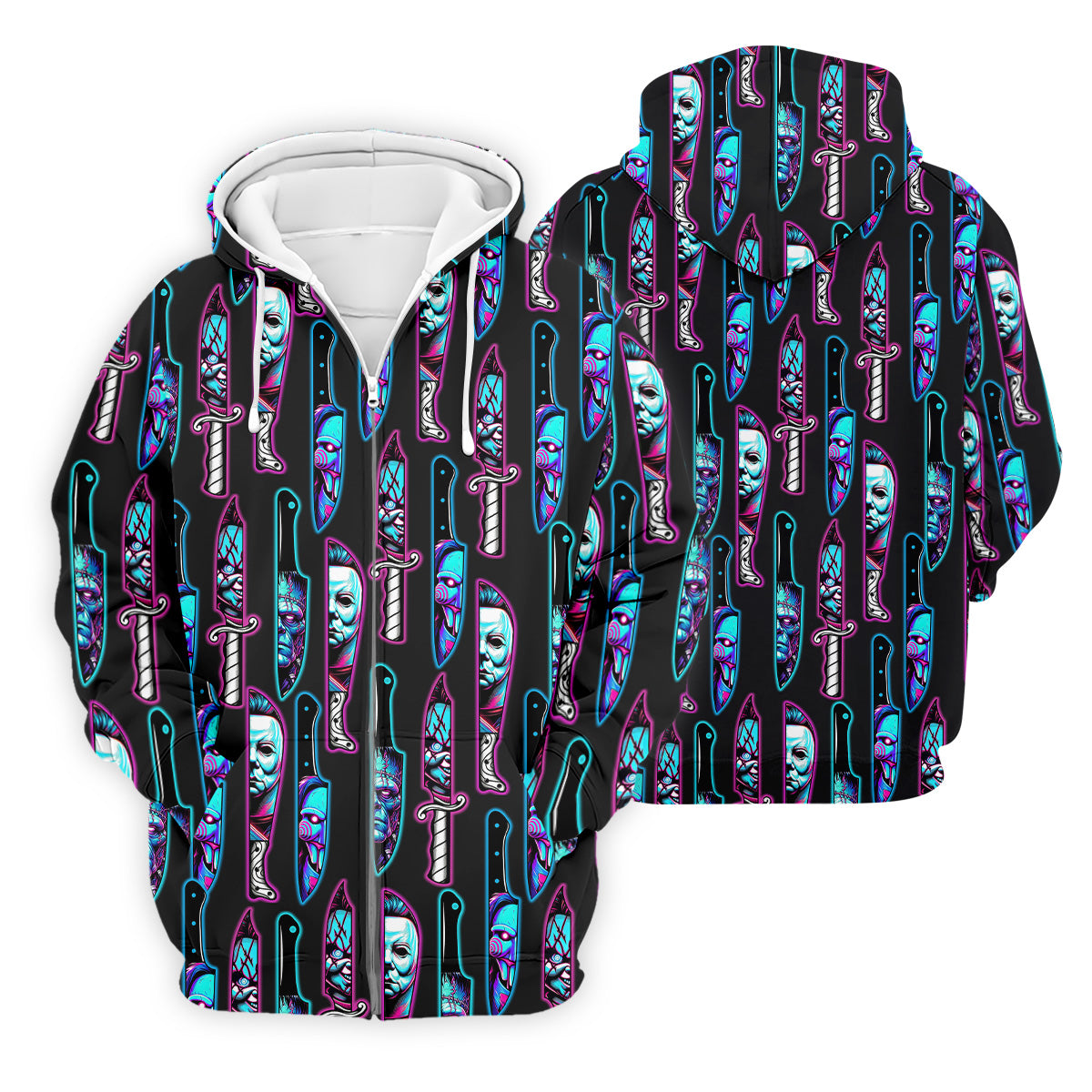 Funny Horror Character Men's Polo Shirt, Horror Movie Shirt, Halloween Golf Shirt, Scary Halloween Shirts, Men Golf Gifts