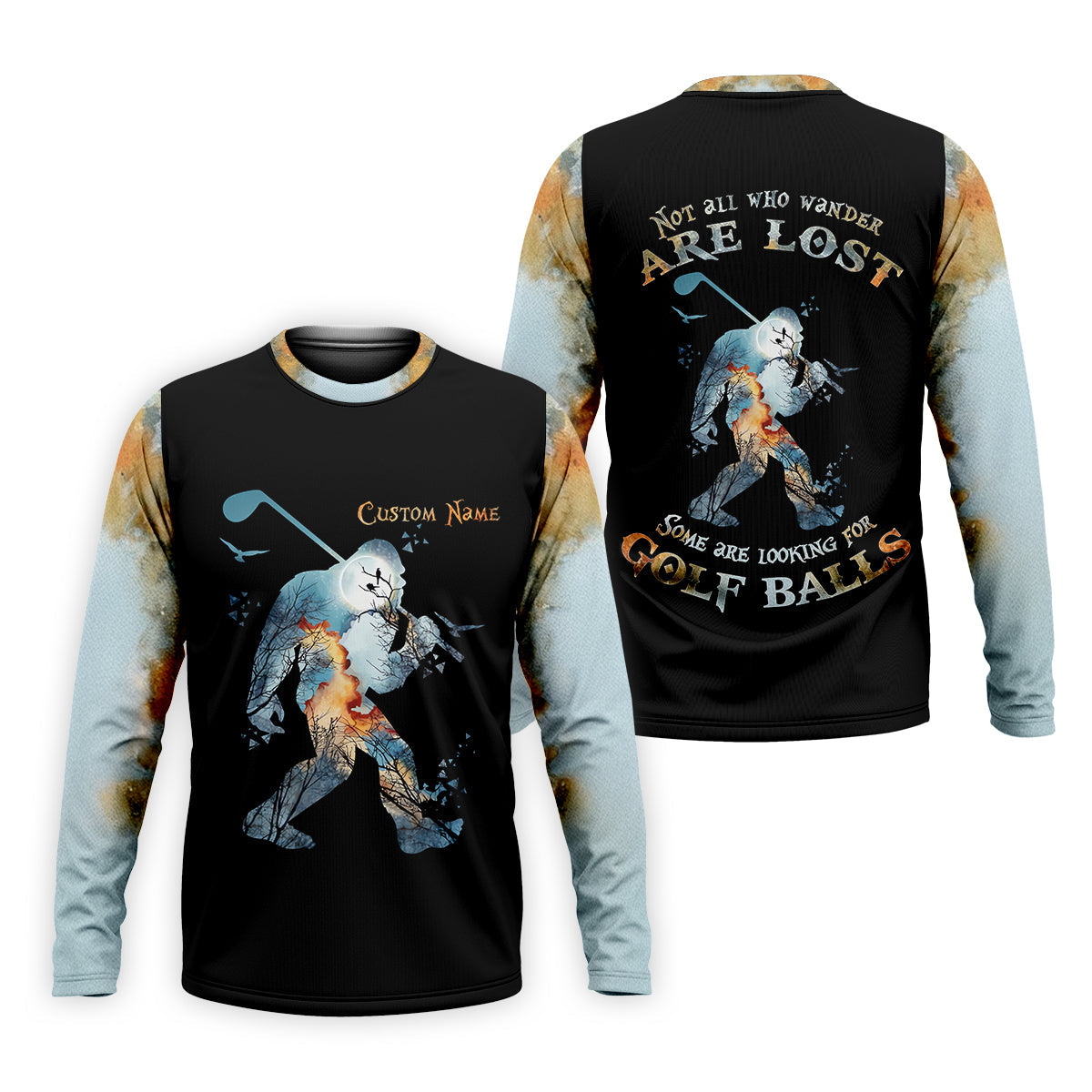 Not All Who Wander Are Lost Men's Golf Polo Shirt, Bigfoot Golf Shirt, Dad Golf Gift