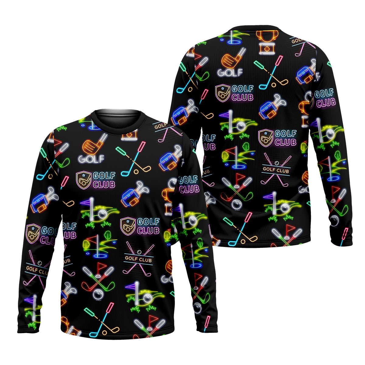 Neon Golf Clubs Men's Golf Polo Shirt, Funny Golf Shirt, Dad Golf Gift, Christmas Golf Gift