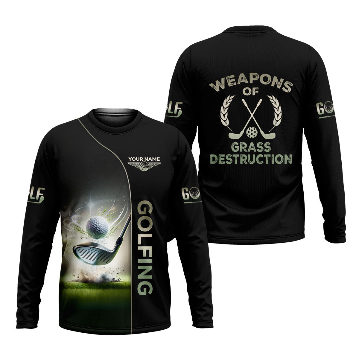 Weapons Of Grass Destruction Custom Funny Golf Polo Shirt, Mens Golf Gift, Gift For Golfers